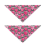 Black And White Striped Heart Print Dog Bandana