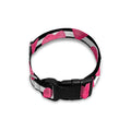 Black And White Striped Heart Print Dog Collar