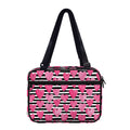 Black And White Striped Heart Print Double Strap Bible Bag