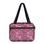 Black And White Striped Heart Print Double Strap Bible Bag