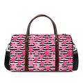 Black And White Striped Heart Print Duffel Bag