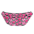 Black And White Striped Heart Print Fanny Pack