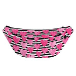 Black And White Striped Heart Print Fanny Pack