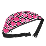 Black And White Striped Heart Print Fanny Pack