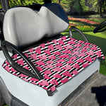 Black And White Striped Heart Print Golf Cart Seat Cover