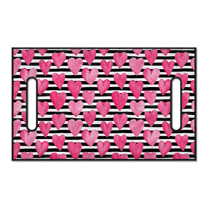 Black And White Striped Heart Print Golf Cart Seat Cover