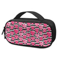 Black And White Striped Heart Print Portable Cooler Travel Case