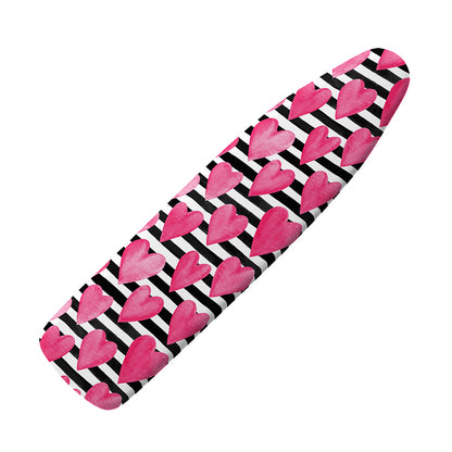 Black And White Striped Heart Print Ironing Board Cover
