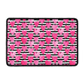 Black And White Striped Heart Print Kitchen Mat