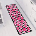 Black And White Striped Heart Print Long Kitchen Mat