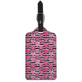 Black And White Striped Heart Print Luggage Tag