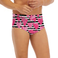 Black And White Striped Heart Print Men's Briefs