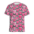 Black And White Striped Heart Print Men's Athletic T-Shirt