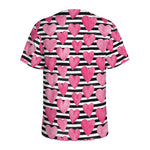 Black And White Striped Heart Print Men's Sports T-Shirt