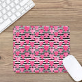 Black And White Striped Heart Print Mouse Pad