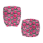 Black And White Striped Heart Print Office Chair Cover