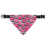 Black And White Striped Heart Print Over The Collar Dog Bandana