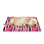 Black And White Striped Heart Print Pet Cooling Mat Cover