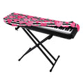 Black And White Striped Heart Print Piano Keyboard Cover