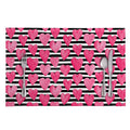 Black And White Striped Heart Print Placemat