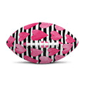 Black And White Striped Heart Print Rugby Ball