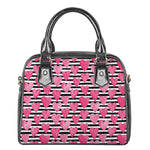 Black And White Striped Heart Print Shoulder Handbag