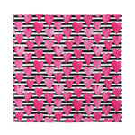 Black And White Striped Heart Print Silk Bandana