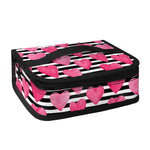 Black And White Striped Heart Print Small Lunch Bag