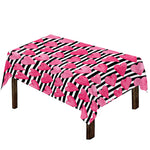 Black And White Striped Heart Print Tablecloth