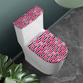 Black And White Striped Heart Print Toilet Lid And Tank Cover Set