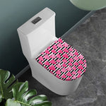Black And White Striped Heart Print Toilet Lid Cover