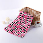 Black And White Striped Heart Print Towel