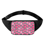 Black And White Striped Heart Print Waist Bag