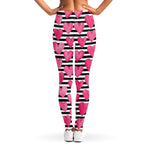Black And White Striped Heart Print Women's Leggings