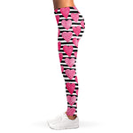 Black And White Striped Heart Print Women's Leggings