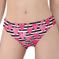 Black And White Striped Heart Print Women's Panties