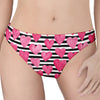 Black And White Striped Heart Print Women's Thong