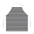 Black And White Striped Pattern Print Adjustable Apron
