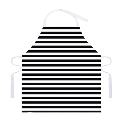 Black And White Striped Pattern Print Adjustable Apron