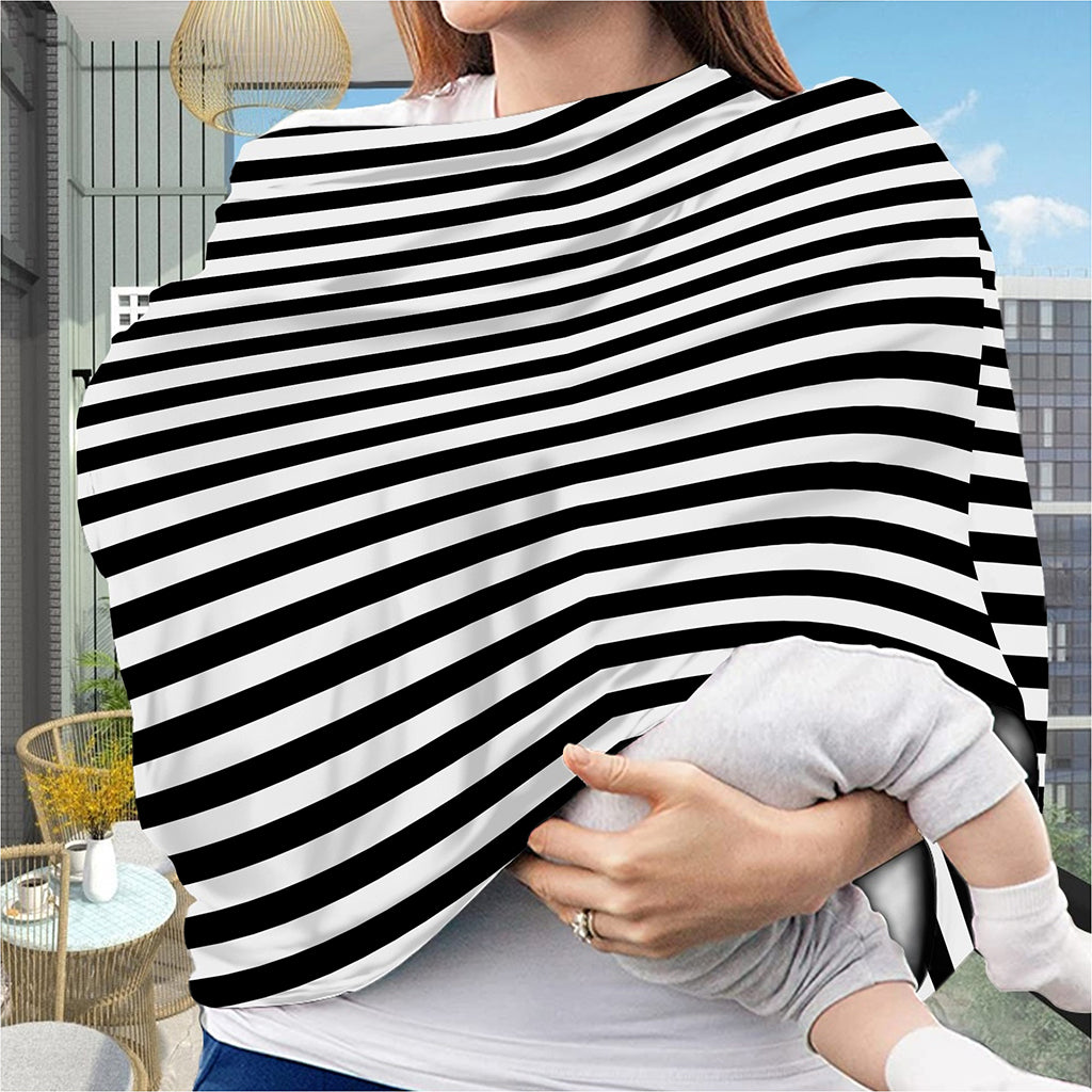 Black And White Striped Pattern Print Baby Seat Cover