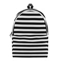 Black And White Striped Pattern Print School Backpack