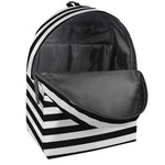 Black And White Striped Pattern Print Backpack