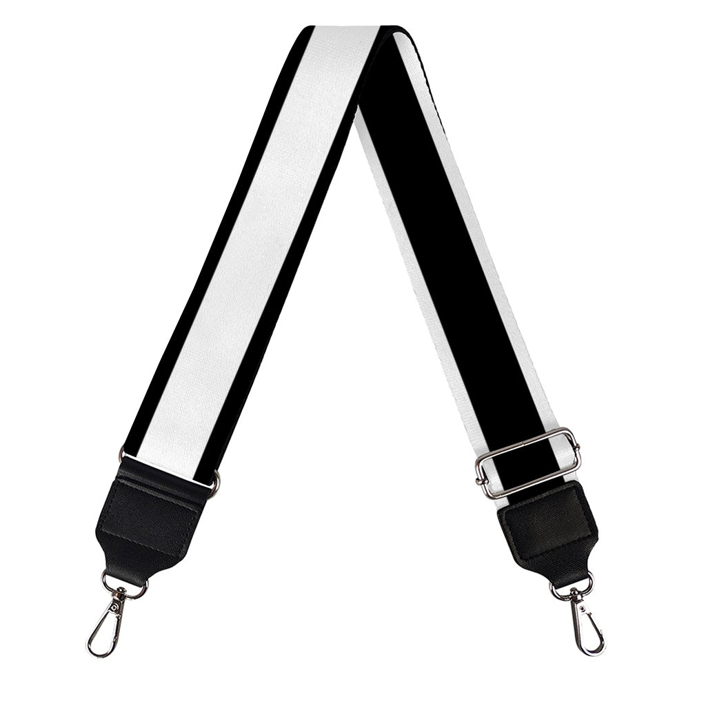 Black And White Striped Pattern Print Bag Strap