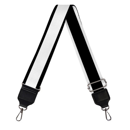 Black And White Striped Pattern Print Bag Strap
