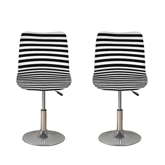 Black And White Striped Pattern Print Bar Stool Covers