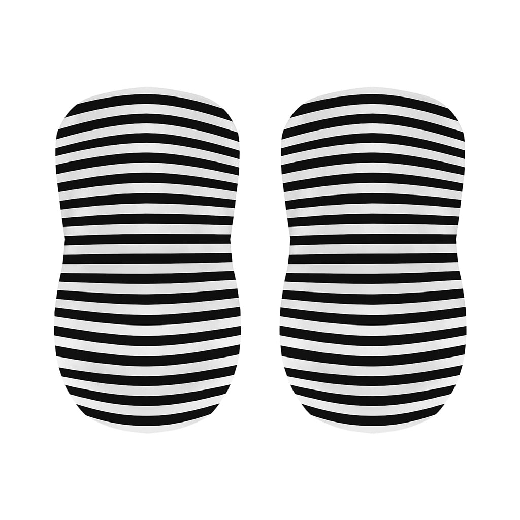 Black And White Striped Pattern Print Bar Stool Covers