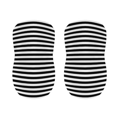 Black And White Striped Pattern Print Bar Stool Covers