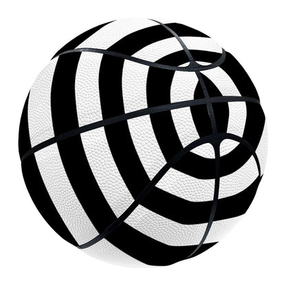 Black And White Striped Pattern Print Basketball