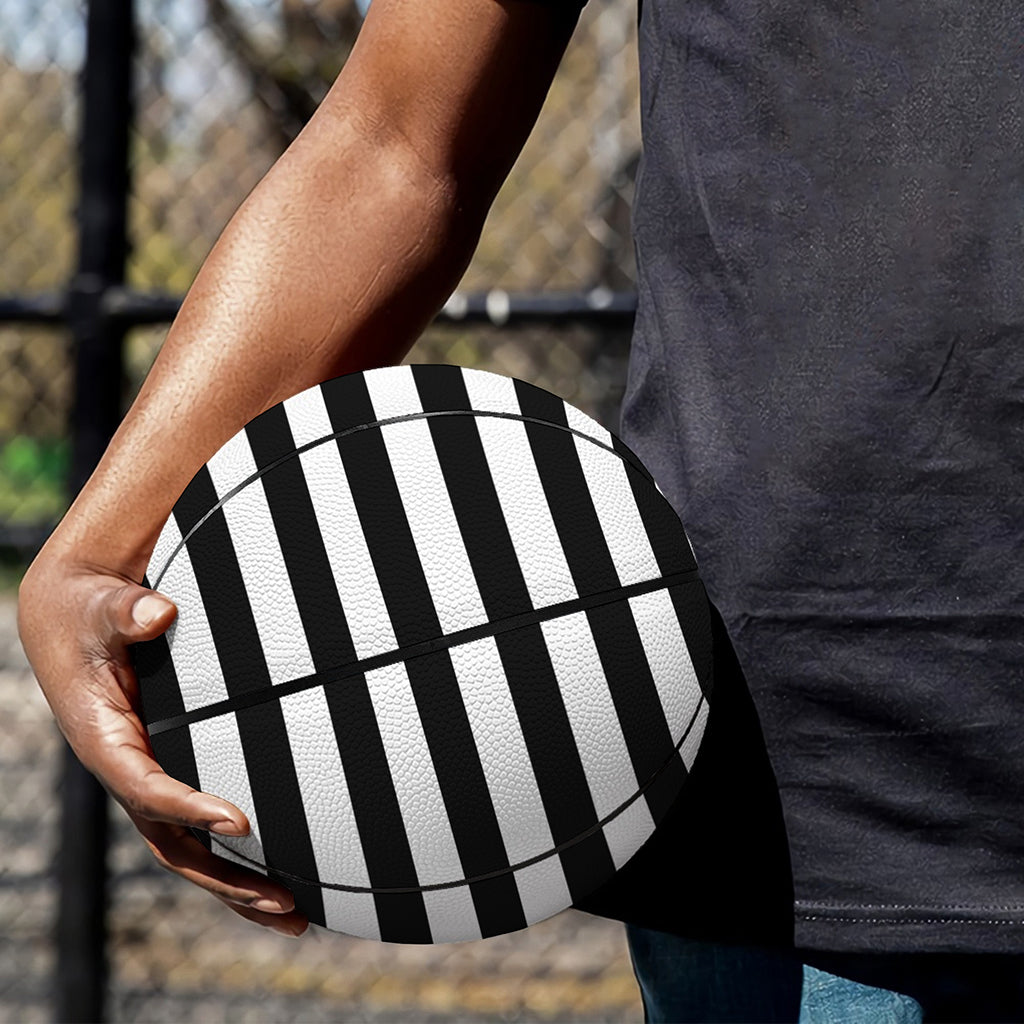 Black And White Striped Pattern Print Basketball