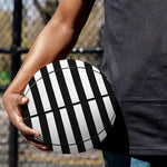 Black And White Striped Pattern Print Basketball